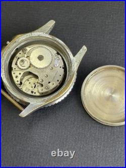 Vintage Swiss MENTOR DE LUXE Diver Watch BLACK dial ROTATING Bezel REPAIR PARTS