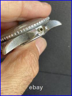 Vintage Swiss MENTOR DE LUXE Diver Watch BLACK dial ROTATING Bezel REPAIR PARTS