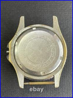 Vintage Swiss MENTOR DE LUXE Diver Watch BLACK dial ROTATING Bezel REPAIR PARTS