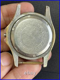 Vintage Swiss MENTOR DE LUXE Diver Watch BLACK dial ROTATING Bezel REPAIR PARTS