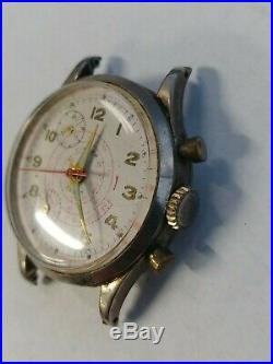 Vintage Swiss Made Cimier Telemetre Chronograph Sport Watch For Parts or Repair