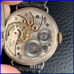 Vintage Tavannes Trench Style Wristwatch 15 Jewels Runs for PARTS / REPAIR