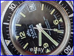 Vintage Tiara Aqua-Guard 660 Diver Watch withPatina, Runs Strong FOR PARTS/REPAIR