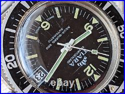 Vintage Tiara Aqua-Guard 660 Diver Watch withPatina, Runs Strong FOR PARTS/REPAIR