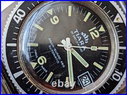 Vintage Tiara Aqua-Guard 660 Diver Watch withPatina, Runs Strong FOR PARTS/REPAIR