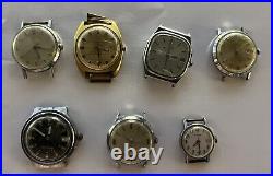 Vintage Timex Watch Lot Of 7 For Parts Or Repair All Are Automatic/Self Winding