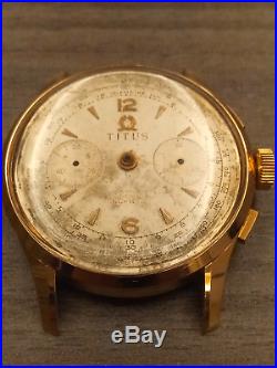 Vintage Titus Chronograph Watch (Repair or Parts)