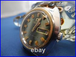 Vintage Titus Matic Day-Date Watch withFHF 909 Mvmt, GREEN DIAL, FOR PARTS/REPAIR