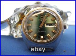 Vintage Titus Matic Day-Date Watch withFHF 909 Mvmt, GREEN DIAL, FOR PARTS/REPAIR