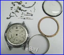 Vintage Universal Geneve Compax Chronograph Mens Watch Parts Repair 285 AS IS
