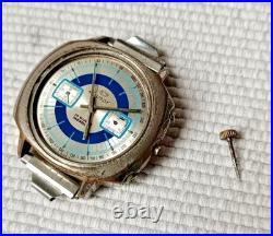 Vintage Valjoux 7733 Manual Wind Chronograph Swiss Watch For Repair Or Parts
