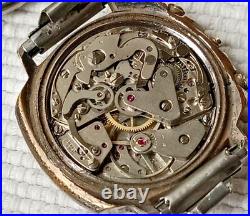 Vintage Valjoux 7733 Manual Wind Chronograph Swiss Watch For Repair Or Parts