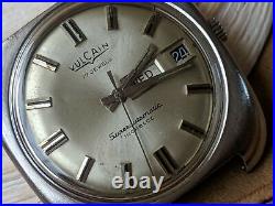Vintage Vulcain Superautomatic Day-Date Watch withFelsa 4009, Runs FOR PARTS/REPAIR