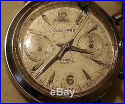 Vintage Wakmann 2 REGISTER 17J INCABLOC Men's watch parts/repair/restoration