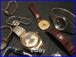 Vintage Watch Group Parts Or Repair Lot Gucci Seiko Tissot Omega Casio Bulova