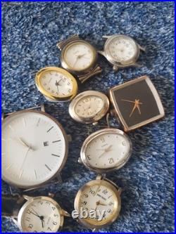 Vintage Watch Heads Lot of 20-10K RGP Gold, Caravelle, Solar Swiss, Parts &Repairs