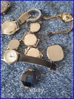 Vintage Watch Heads Lot of 20-10K RGP Gold, Caravelle, Solar Swiss, Parts &Repairs