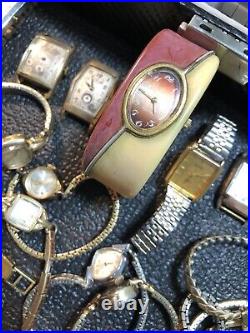 Vintage Watch Lot (50)Repair/Parts Tissot, Wittnauer, Bulova, Hamilton, Dior, Seiko
