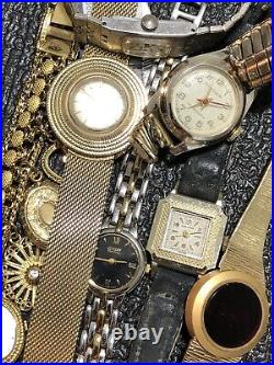 Vintage Watch Lot (50)Repair/Parts Tissot, Wittnauer, Bulova, Hamilton, Dior, Seiko