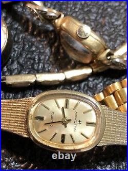 Vintage Watch Lot (50)Repair/Parts Tissot, Wittnauer, Bulova, Hamilton, Dior, Seiko
