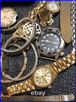 Vintage Watch Lot (50)Repair/Parts Tissot, Wittnauer, Bulova, Hamilton, Dior, Seiko