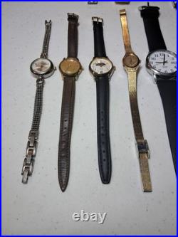 Vintage Watch Lot 9 pcs Timex Seiko Gubelin Lorus Carriage For Parts Repair
