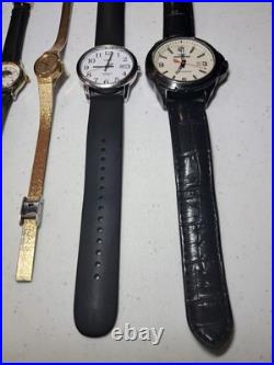 Vintage Watch Lot 9 pcs Timex Seiko Gubelin Lorus Carriage For Parts Repair