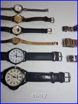 Vintage Watch Lot 9 pcs Timex Seiko Gubelin Lorus Carriage For Parts Repair