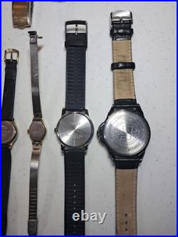 Vintage Watch Lot 9 pcs Timex Seiko Gubelin Lorus Carriage For Parts Repair