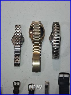Vintage Watch Lot 9 pcs Timex Seiko Gubelin Lorus Carriage For Parts Repair