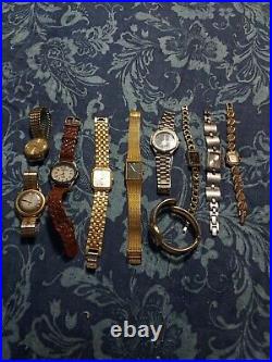 Vintage Watch Lot AS IS REPAIR OR PARTS Timex, Elgin, Gruen