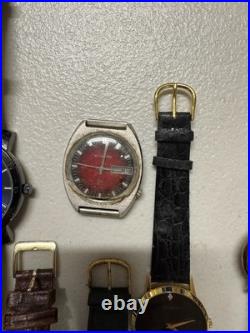 Vintage Watch Lot Mixed Brands Accutron Timex IZOD Geoffrey Beene Parts Repair