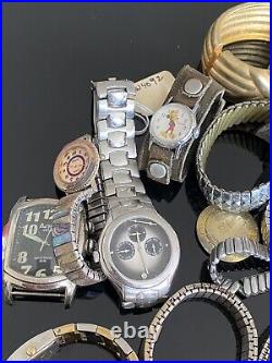 Vintage Watch Lot Parts Quartz Mechanical all kinds Repair Junk drawer movement