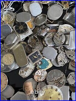 Vintage Watch Lot Parts Quartz Mechanical all kinds Repair Junk drawer movement