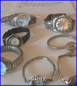 Vintage Watch Lot Parts Repair Working -34 Total Please Read -seiko Movado