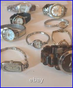 Vintage Watch Lot Parts Repair Working -34 Total Please Read -seiko Movado