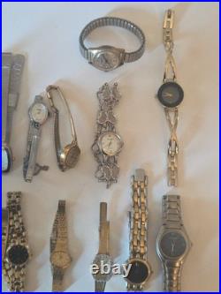 Vintage Watch Lot Parts Repair Working -34 Total Please Read -seiko Movado
