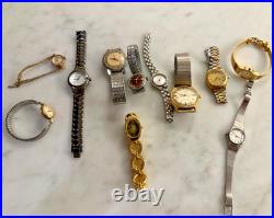 Vintage Watch Lot Seiko Bulova Timex Wittnauer Parts Repair