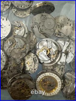 Vintage Watch Lot for Parts Repair Dials Movements Cases Scrap 1.2 LB 15