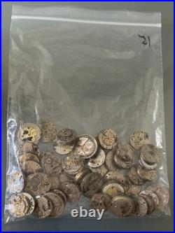 Vintage Watch Lot for Parts Repair Dials Movements Cases Scrap 1.2 LB 15