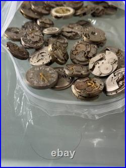 Vintage Watch Lot for Parts Repair Dials Movements Cases Scrap 1.2 LB 15