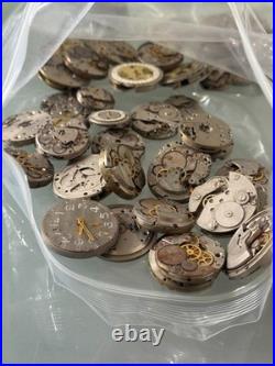 Vintage Watch Lot for Parts Repair Dials Movements Cases Scrap 1.2 LB 15