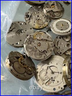 Vintage Watch Lot for Parts Repair Dials Movements Cases Scrap 1.2 LB 15