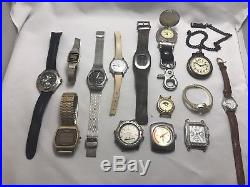 Vintage Watch Lot of over 14 Plus Watches For Parts, Repairs Etc