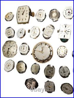 Vintage Watch Movement Parts Watch Lot for Parts or Repair, Sold AS-IS