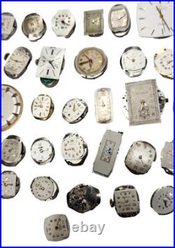 Vintage Watch Movement Parts Watch Lot for Parts or Repair, Sold AS-IS