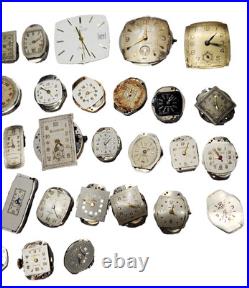 Vintage Watch Movement Parts Watch Lot for Parts or Repair, Sold AS-IS