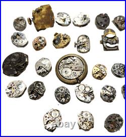 Vintage Watch Movement Parts Watch Lot for Parts or Repair, Sold AS-IS