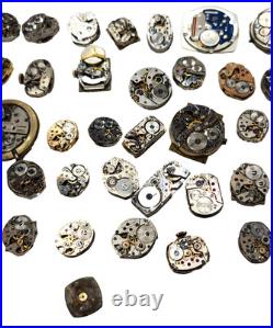 Vintage Watch Movement Parts Watch Lot for Parts or Repair, Sold AS-IS