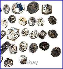 Vintage Watch Movement Parts Watch Lot for Parts or Repair, Sold AS-IS